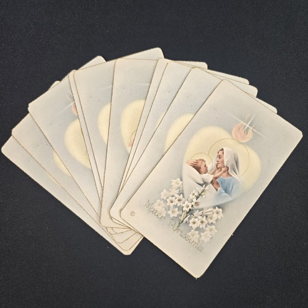 Mater Purissima Virgin Mary Jesus Vintage Holy Cards Lot 1950s Italy NOS 25pc